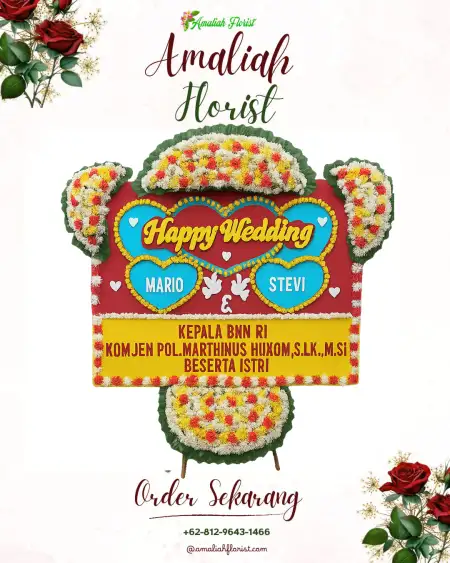Papan Bunga Pernikahan Tengah Padang